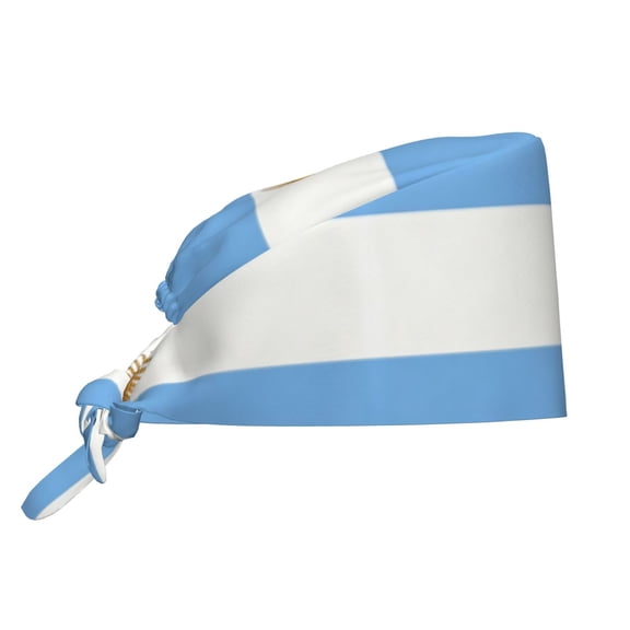 Women Working Hats And Sweatband Flag Of Argentina Adjustable Elastic Bouffant Cap