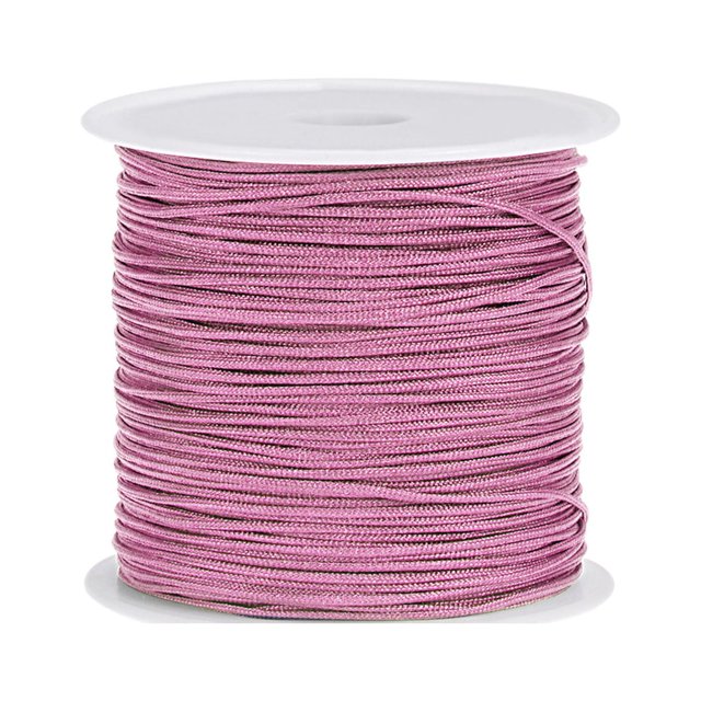Unique Bargains Nylon Cord DIY Making Satin String Craft Wire with Plastic Spool 147ft, Rose Pink