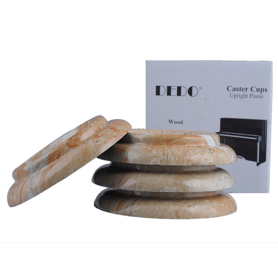 Piano Caster Cups, 4 Pcs Grand Piano Caster Pads w/EVA Anti-Slip & Anti-Noise Foam Mat, ABS Plastic Coasters Cups Piano Leg Pad for Upright Grand Pian(Marble Wood Grain ABS Plastic)