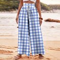 thumbnail image 2 of SHTXOZHI Womens Wide Leg Palazzo Pants High Waisted Print Trousers Drawstring Beach Vacation Pants, 2 of 5