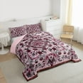 thumbnail image 3 of Homewish Bohemian Mandala 3 Pieces Queen Comforter Set For Female Teens Girls,Traditional Floral Flower Ultra Soft Bedding Sets,Retro Vintage Bedding Comforter Set,Breathable Home Decor,Reversible, 3 of 8