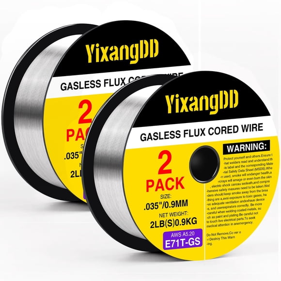 Alambre de soldadura Flux Core YixangDD E71T-GS 0,9 mm 1 kg, paquete de 2
