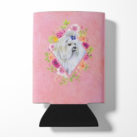 

Maltese Pink Flowers Can or Bottle Hugger