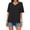 Black, variant on Womens T Shirts V Neck Summer Solid Color Short Sleeve Loose Casual Tunic Tops Shirts Blouses
