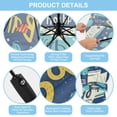 thumbnail image 4 of 21" Inch Auto Open Close Folding Umbrella Windproof Waterproof Full Print 8-Rib Compact Travel Umbrella for Rainy Days Bathroom Accessories Abstract Painting, 4 of 8