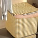 thumbnail image 4 of Amarillo Houndstooth bolsa de almacenamiento de gran capacidad plegable armario portátil de clasificación de ropa de almacenamiento con cremallera asa reforzada para el hogar, 4 of 7