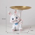 thumbnail image 4 of pitrice Resin Rabbit Storage Tray Statue Sculpture for Entrance Decor Parent Child, 4 of 8
