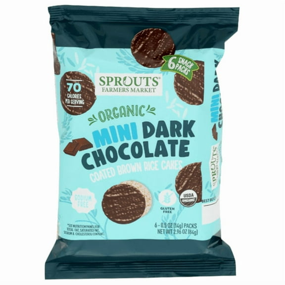 SPTs Organic Dark Chocolate Rice Cakes Snack Pack 0.5 oz - Pack of 3