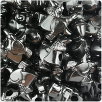 BeadTin Black Opaque 24mm Halloween Witches Pony Beads (24pcs)