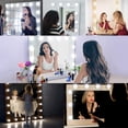 thumbnail image 5 of Luz de espejo, kit de 10 bombillas Hollywood LED regulables para espejo de baño cosmético (espejo no incluido), 3 colores, 10 niveles de brillo con adaptador, 5 of 5