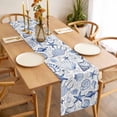 thumbnail image 3 of Navy Blue Coastal Table Runner - 108 Inch Long, Kitchen Dining Table Runner Dresser Scarves, Nautical Ocean Shell Starfish Sea Farmhouse Decor for Coffee Tables Wedding Party Banquet, 3 of 8