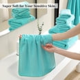 thumbnail image 6 of Jessy Home 12 Piece Ocean Blue Bath Towel Set for Bathroom-4 Bath Towels,4 Hand Towels,4 Washcloths Soft and Plush Highly Absorbent Towel for Hotel & Spa, 6 of 8
