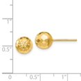 thumbnail image 4 of Primal Gold 14 Karat Yellow Gold 8mm Diamond-cut Mirror Ball Post Earrings, 4 of 4