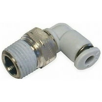 Norgren Swivel Elbow, 5/32 in Tube Size, Polybutylene, White, 10 PK M02470405