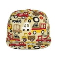 thumbnail image 2 of Daiia Vehicles print Flat Bill Hats Flat Brim Trucker Cap Baseball Cap Adjustable Classic Low Profile Hat Unconstructed Plain Cap, 2 of 9
