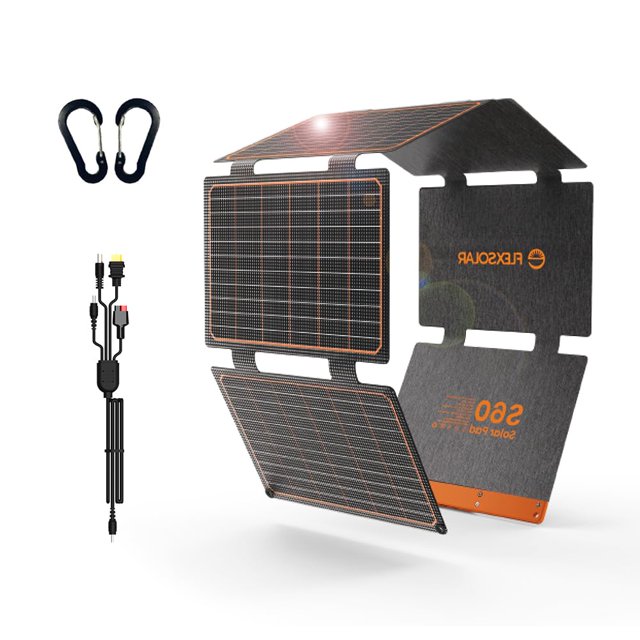 Cargador de panel solar FlexSolar de 60 W con USB-C PD3.0 y QC3.0