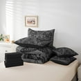 thumbnail image 5 of Manfei Baroque Gothic Theme Bedding Comforter Set 7 Pieces,Damask Print King Bedding Sets,Black Gray Butterfly Bed Sheets For Adults,Ultra Soft Bedroom Decoration Reversible, 5 of 7