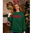 thumbnail image 6 of DEXIO Merry Christmas Sweatshirts for Women Glitter Patch Merry Letter Shirts Oversized Pullover Tops, 6 of 12