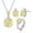Yellow, variant on Ydou Rose Jewelry Set - 18K White Gold Plated Rose Cut Cubic Zirconia Flower Necklace/Earrings/Ring Set Anniversary Birthday Jewelry Gift for Women