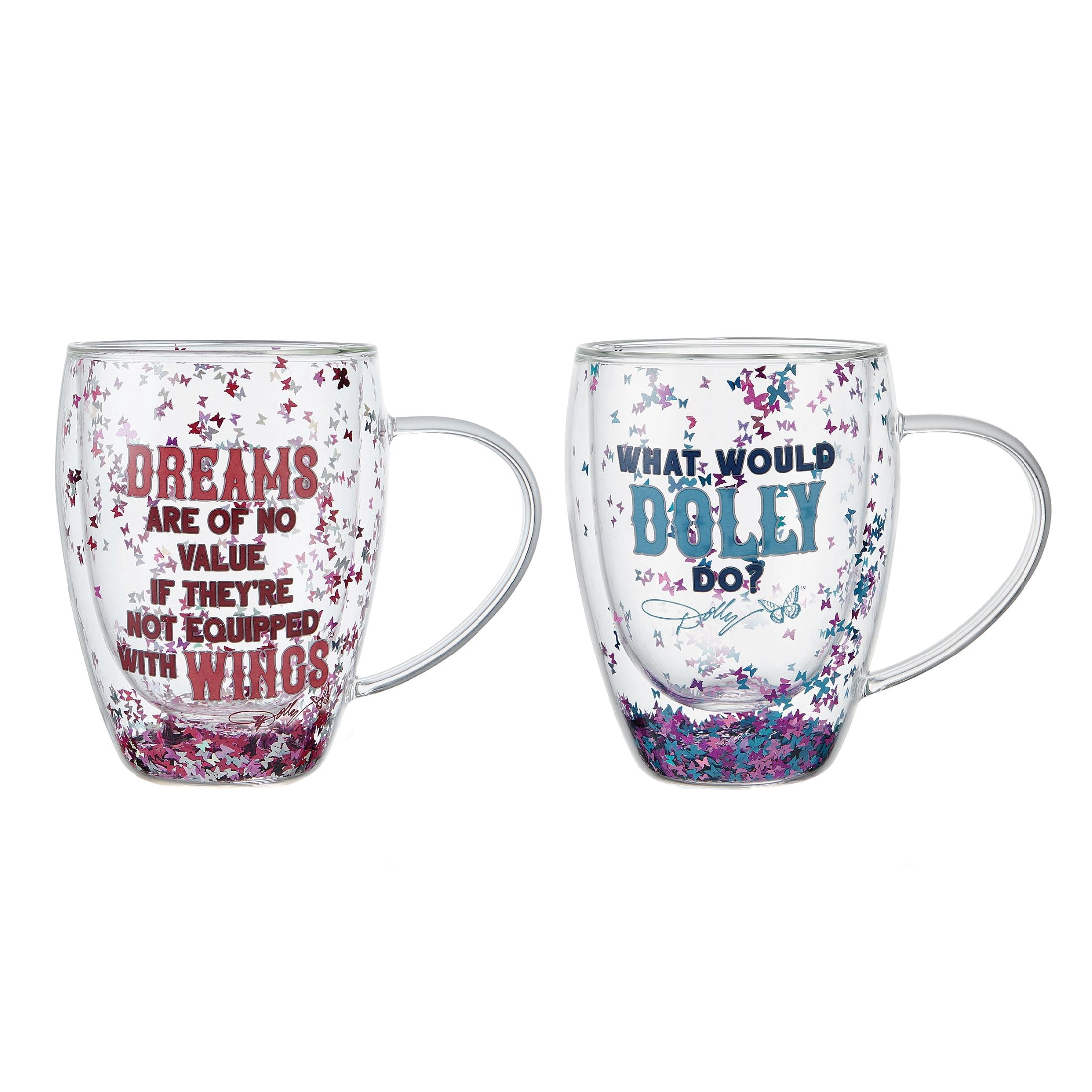 Dolly Parton Double Wall Confetti Mug Set of 2