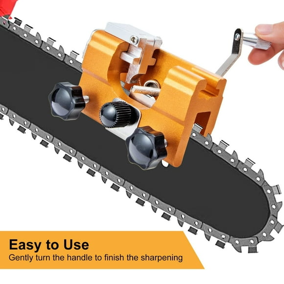 (Gift Of K) Chainsaw Sharpener, Chainsaw Chain Sharpening Jig Kits with 3 Carbide Burrs, Suitable for All Types of Chain Saws, Portable Hand Crank Chainsaw Sharpening Tool