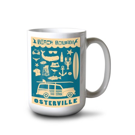 

15 fl oz Ceramic Mug Osterville Massachusetts Beach Bound Beach Icons Dishwasher & Microwave Safe