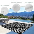 thumbnail image 3 of Geometric Outdoor Rug for Patio/Deck/Porch, Non-Slip Large Area Rug 3 x 5 Ft, Modern Abstract Lines Texture Black Indoor Outdoor Rugs Washable Area Rugs, Reversible Camping Rug Carpet Runner, 3 of 8