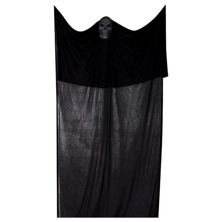 

ELENXS Halloween Skeleton Hanging Decoration Luminous Sound Scary Prop Cloth Festival Pendant for Costume Party Black