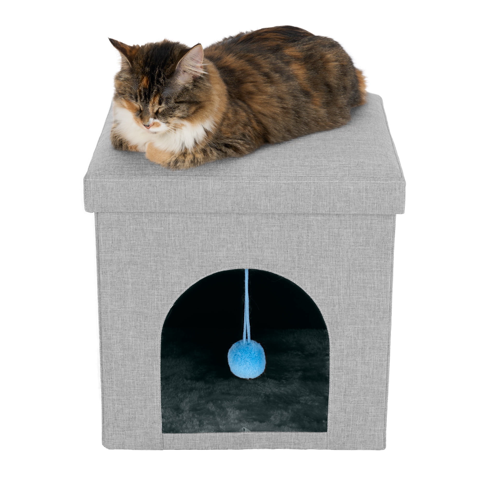 FurHaven Pet Products Small Pet House Footstool for Dogs & Cats - Mist Gray