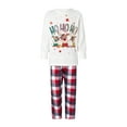 thumbnail image 2 of Family Matching Christmas Pajamas, Baby Romper/Letter Deer Snowflake Pattern Long Sleeve Tops and Plaid Pants Sleepwear Set, 2 of 10