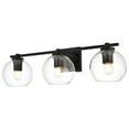thumbnail image 2 of Living District Juelz 3-Light Iron & Glass Bath Sconce in Black/Clear, 2 of 6