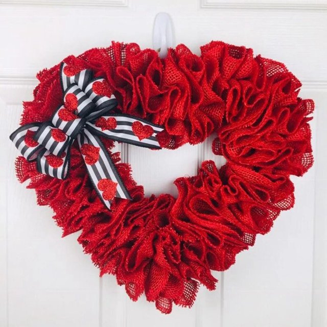 Corona del Día de San Valentín, corona roja en forma de corazón, regalos decorativos para el Día de San Valentín, decoración del Día de San Valentín Estilo B Macarena corona de corazon