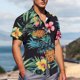 thumbnail image 4 of Mens Casual de Manga Corta Botón Abajo Camisas de Impresión Turndown Cuello Botón Camisa Poliéster, Moda de Verano Superior para Hombres Al Aire Libre, 4 of 6