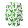 thumbnail image 4 of DPTALR T-shirt Imprimé pour la Saint-Patrick pour Femmes, Manches 3/4 Mi-Longues, Col Rond, Décontracté, 4 of 4