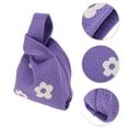 thumbnail image 3 of Unique Bargains 1 Pc Knitted Wrist Bag Openwork Flower Gift Bag Purple, 3 of 5