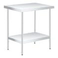 thumbnail image 1 of Bingirl Table de Préparation en Acier Inoxydable 30 x 24 Pouces avec Tablette Inférieure Réglable Table Commerciale Robuste avec Tablette Inférieure Réglable pour Usage Extérieur Restaurants Hôtels Fonctionne, 1 of 7