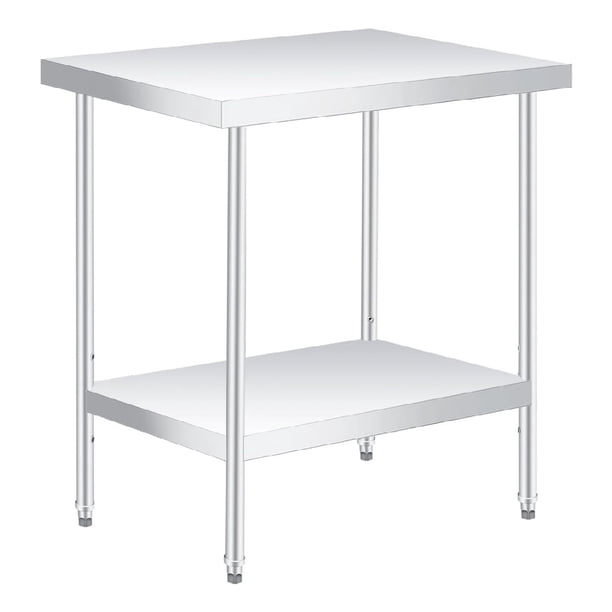 Qinaqin 30 x 24 Inches Commercial Resistente Stainless Steel Prep Mesa con Ajustable Undershelf para Outdoor Use en Restaurants cm de Alturaotels y Anchoorkplaces