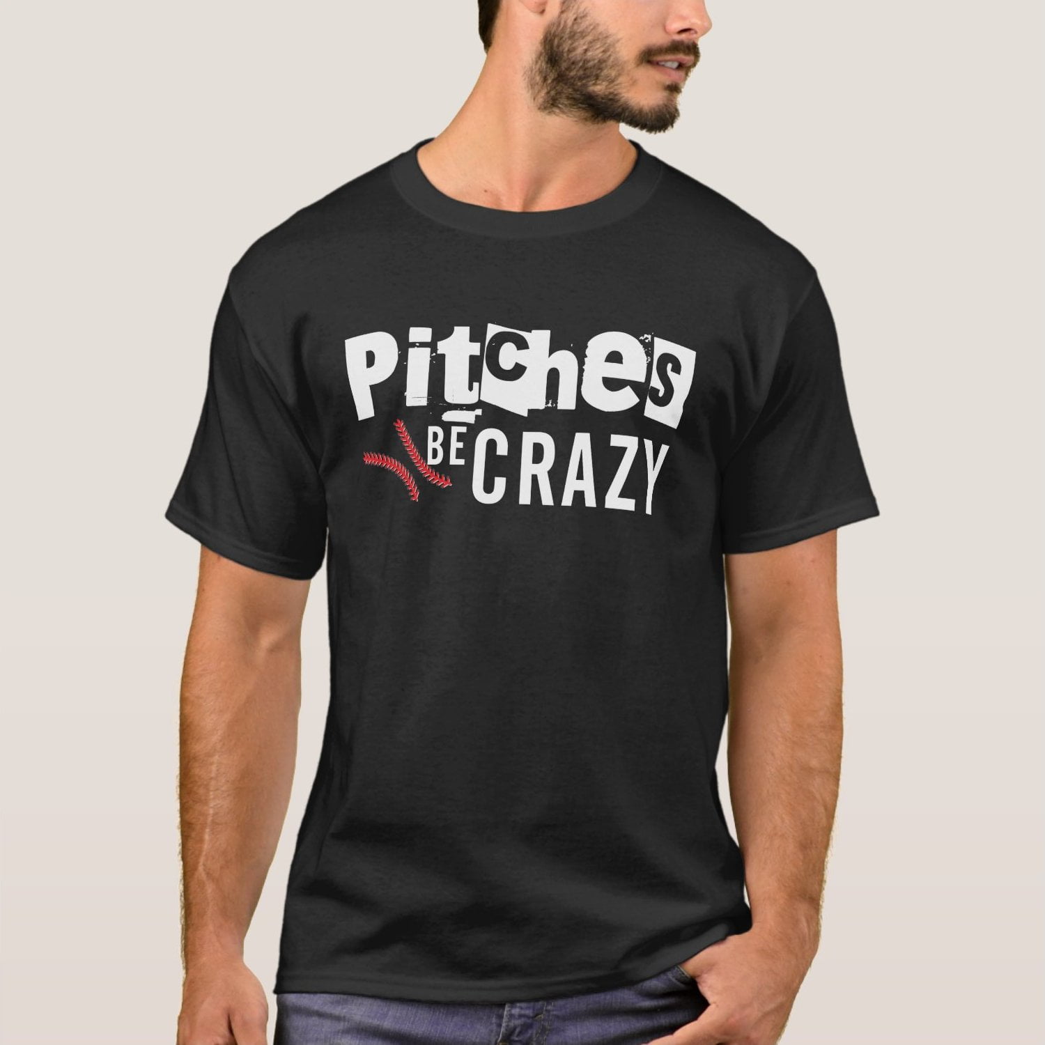 Pitches be crazy softball bleached tee
