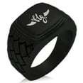 thumbnail image 1 of Stainless Steel Fly and Soar Geometric Pattern Step-Down Biker Style Polished Ring, 1 of 1
