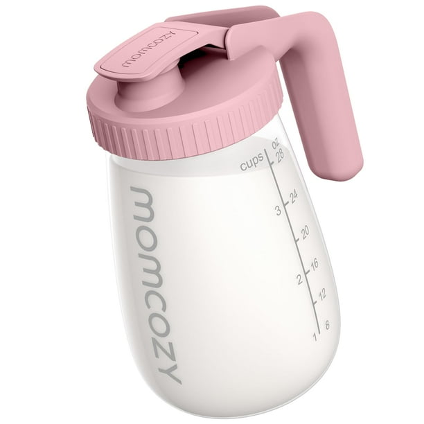 Jarra de leche materna Momcozy, resistente al calor y al frío, color rosa, 300 ml