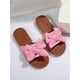 thumbnail image 3 of Preppy Outdoors Flat Slippers for Women, Bow Decor Polyester Open Toe Slide Sandals, 3 of 4