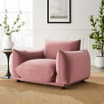 thumbnail image 2 of Armchair Accent Chair, Velvet, Pink, Modern Contemporary Urban Design, Living Lounge Room Hotel Lobby Hospitality, 2 of 7