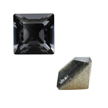 - Swarovski Crystal, #4428 Square Fancy Stone 4mm, 10 Pieces, Crystal Silver Night