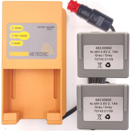 Hetronic UCH-2 Battery Charger Input 10-30VDC Out 300/780mA 68300900 Battery Charger with ( 2PCS) 2100mAh Hetronic 68300 900 Battery
