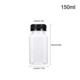thumbnail image 3 of Plastic Juice Bottles, 5Oz, 38Mm Mouth, Square Shape, Drink Containers, Takeaway Outings, Clear Finish, Black Screw Lid, 1 Pc, 3 of 8