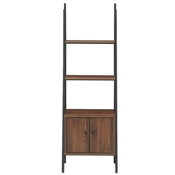 Ladder Shelf 3 Tier Bookcase Metal Frame Bookshelf