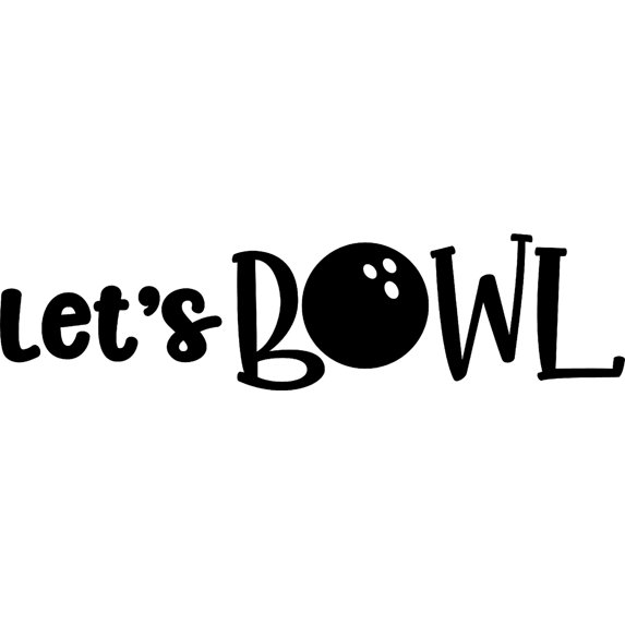 Lets Bowl! Fun Game Bowling Ball Strike Spare Team Wall Decals for Walls Peel and Stick wall art murals Black Small 8 Inch