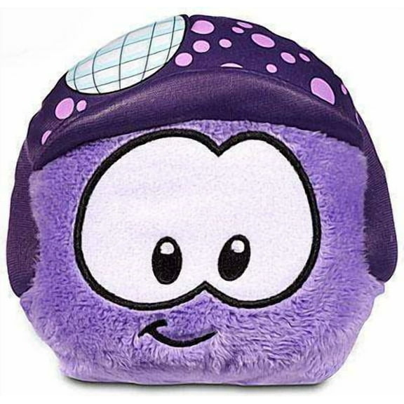 Club Penguin Series 11 Purple Puffle 4 Plush (Disco Ball Hat)