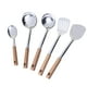 thumbnail image 2 of Juego de utensilios de cocina de acero inoxidable 5 piezas | Utensilios de cocina de alta resistencia con mangos de imitación de madera resistentes al calor | Cucharón de espátula Skimmer Cuchara, 2 of 8