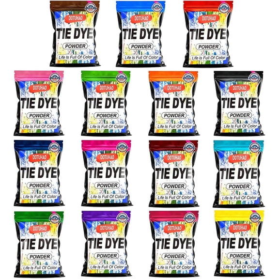 Tie Dye Powder Kit, 15 Colors Clothing Dye, Fabric Color Dye, Permanent & Washfast Powder Tie Dyes, Creative Dyes for Clothes(15 Colors, 2 OZ)